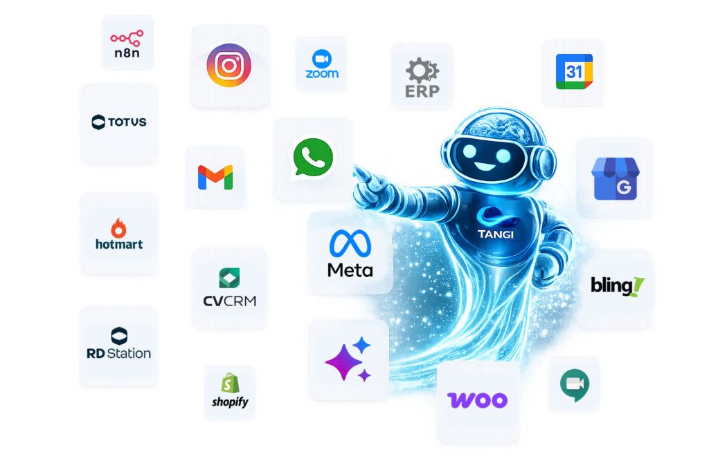 Tangi - Soluções em IA para Empresas - Agentes - WhatsApp - CRM - Fluxos - Integrações - Multicanalidade